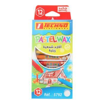CRAYONS COULEUR A LA CIRE A L'HUILE DE 12 COULEUR "TECHNO" REF: 5792