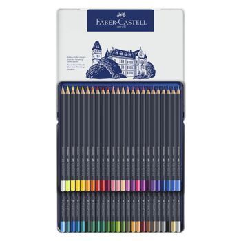 CRAYONS DE COULEUR GOLDFABER BOITE METALLIQUE DE 48 "FABER CASTELL" REF: 114748