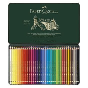 CRAYONS DE COULEUR POLYCHROMOS BOITE METALLIQUE DE 36 "FABER CASTELL" REF: 110036
