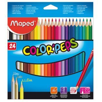 CRAYONS COULEURS COLOR'PEPS CLASSIC DE 24 COULEURS "MAPED" REF: 183224