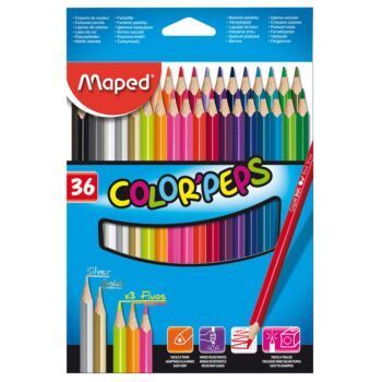 CRAYONS COULEURS COLOR'PEPS CLASSIC DE 36 COULEURS "MAPED" REF: 832017