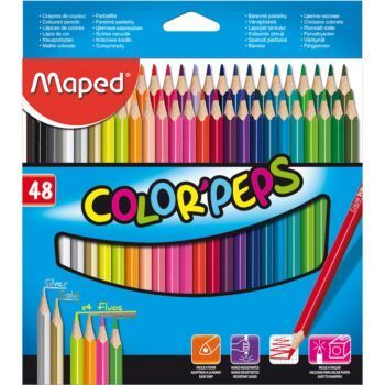 CRAYONS COULEURS COLOR'PEPS CLASSIC DE 48 COULEURS "MAPED" REF: 832048