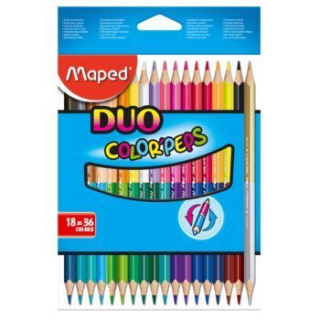 CRAYONS COULEURS COLOR'PEPS DUO DE 18 COULEURS "MAPED" REF: 829601