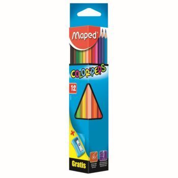 CRAYONS COULEURS DE 12 COLOR'PEPS TRIANGLE AVEC TAILLE CRAYON "MAPED" REF: 183213