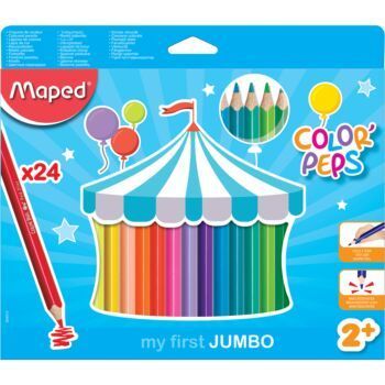 CRAYONS COULEURS JUMBO DE 24 COULEURS "MAPED" REF: 834013