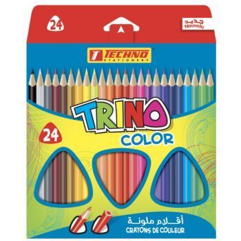 CRAYONS COULEURS TRINO LONG DE 24 COULEURS "TECHNO" REF: 4369
