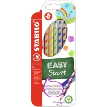 CRAYONS DE COULEUR EASYcolors POUR DROITIERS EN POCHETTE DE 6 PIECES "STABILO" REF:332/6