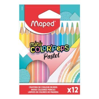 CRAYONS DE COULEUR PASTEL MINI X12 COLOR&#039;PEPS "MAPED" REF: 832569