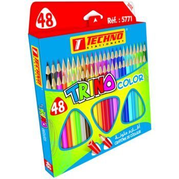 CRAYONS DE COULEUR TRINO LONG BOITE DE 48 PIECES "TECHNO" REF: 5771