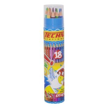 CRAYONS DE COULEUR WOW CREA EFFAÇABLE BOITE DE 18 PCS "TECHNO" REF: 6927