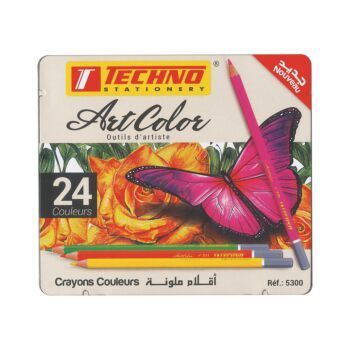 CRAYONS DE COULEURS ARTCOLOR BOITE METAL DE 24 PIECES "TECHNO" REF: 5300