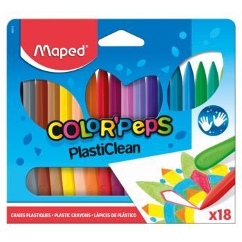 CRAYONS PLASTICLEAN COLOR'PEPS 18 COULEURS "MAPED" REF: 862012