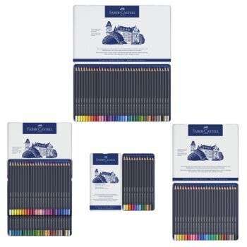 CRAYONS DE COULEUR GOLDFABER BOITE METALLIQUE "FABER CASTELL"