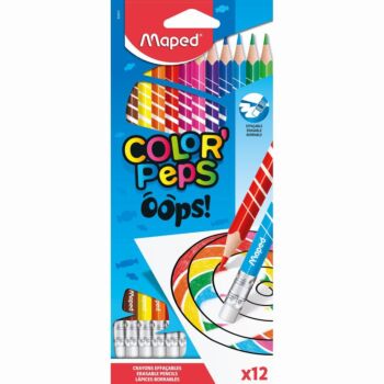 CRAYONS DE COULEURS COLORPEPS EFFACABLES OOPS