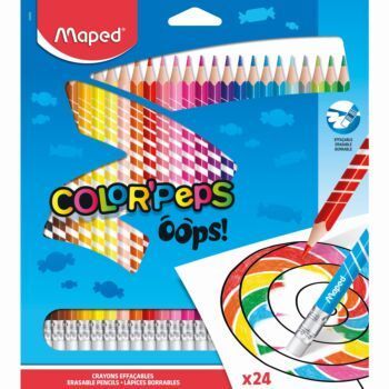 CRAYONS DE COULEURS COLORPEPS EFFACABLES OOPS X24 "MAPED" REF: 832824
