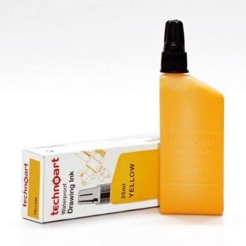 ENCRE A DESSIN ETANCHE 25ml JAUNE "ISOMARS" REF: NK100-YL