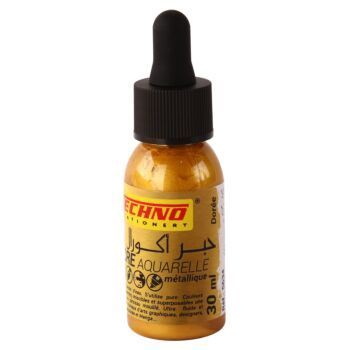 ENCRE AQUARELLE METALLIQUE 30ml DORREE "TECHNO" REF: 5634