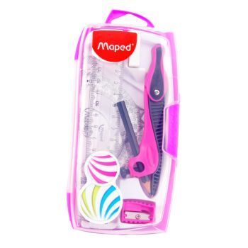 ENSEMBLE DE GEOMETRIE 08 PCS KID'Z ROSE "MAPED" REF: 519118