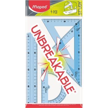 ENSEMBLE DE TRACAGE 04 PIECES 20cm UNBREAKABLE BLEU "MAPED" REF: 981703