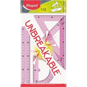 ENSEMBLE DE TRACAGE 04 PIECES 20cm UNBREAKABLE ROSE "MAPED" REF: 981703