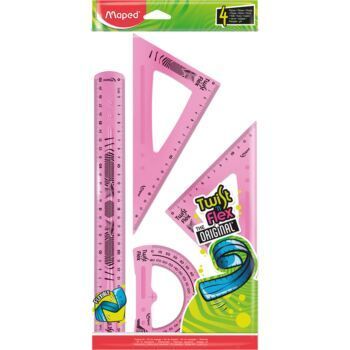 ENSEMBLE DE TRACAGE 04 PIECES 30cm TWISTN FLEX ROSE "MAPED" REF: 897157