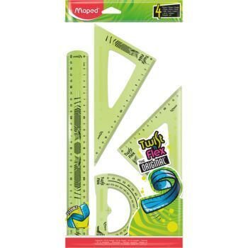 ENSEMBLE DE TRACAGE 04 PIECES 30cm TWISTN FLEX VERT "MAPED" REF: 897157