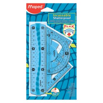 ENSEMBLE DE TRACAGE 4PCS-15cm INCASSABLE BLEU "MAPED" REF: 244069