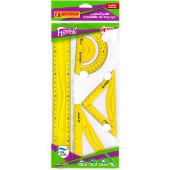 ENSEMBLE DE TRACAGE FLEXIBLE DE 04 PIECES JAUNE "TECHNO" REF: 4533