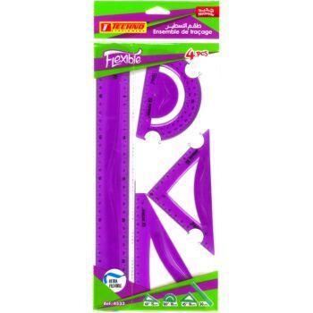 ENSEMBLE DE TRACAGE FLEXIBLE DE 04 PIECES VIOLET "TECHNO" REF: 4533