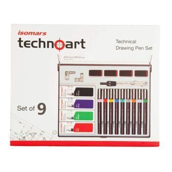 ENSEMBLE STYLO A DESSIN TECHNIQUE DE 09 PCS "ISOMARS" REF: SET09