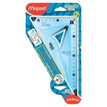 EQUERRE 60/45°-21cm FLEX 2 EN 1 SOUS BLISTER BLEU "MAPED" REF: 255110