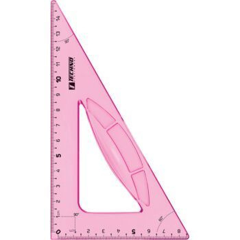 EQUERRE ECOLIER 13cm 60° ROSE "TECHNO" REF: 9504