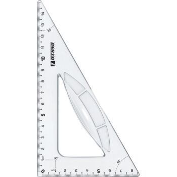 EQUERRE ECOLIER 13cm 60° TRANSPARENT "TECHNO" REF: 9504