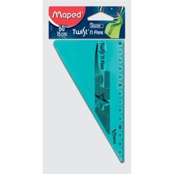EQUERRE SOUPLE TWIST'N FLEX 60° 15cm SOUS BLISTER BLEU "MAPED" REF: 279410