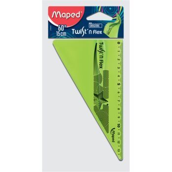 EQUERRE SOUPLE TWIST'N FLEX 60° 15cm SOUS BLISTER VERT "MAPED" REF: 279410