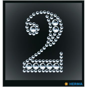 ETIQUETTES CRYSTAL CHIFFRE 2 "HERMA" REF: 15358