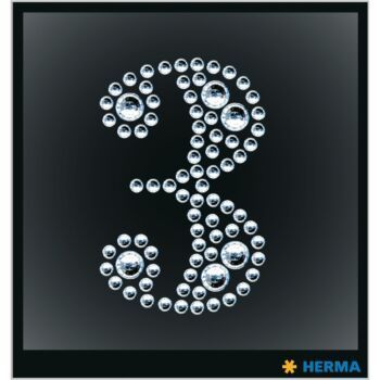 ETIQUETTES CRYSTAL CHIFFRE 3 "HERMA" REF: 15359