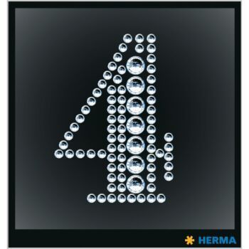 ETIQUETTES CRYSTAL CHIFFRE 4 "HERMA" REF: 15360