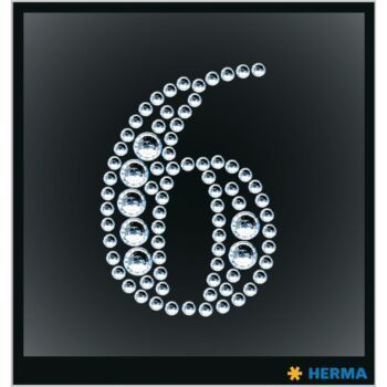 ETIQUETTES CRYSTAL CHIFFRE 6 "HERMA" REF: 15362