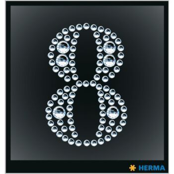 ETIQUETTES CRYSTAL CHIFFRE 8 "HERMA" REF: 15364