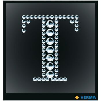ETIQUETTES CRYSTAL LETTRE T "HERMA" REF: 15349