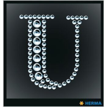 ETIQUETTES CRYSTAL LETTRE U "HERMA" REF: 15350