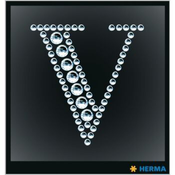 ETIQUETTES CRYSTAL LETTRE V "HERMA" REF: 15351