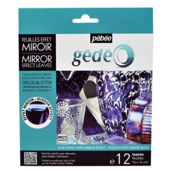 FEUILLES EFFET MIROIR BLEU 12 FEUILLES "PEBEO" REF: 766548