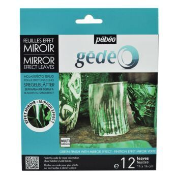 FEUILLES EFFET MIROIR VERT 12 FEUILLES "PEBEO" REF: 766547