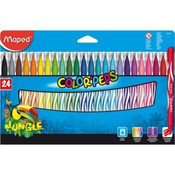 FEUTRE JUNGLE COLOR'S PEPS 24 COULEURS "MAPED" REF: 845422