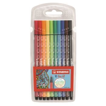 FEUTRE PEN 68 EN POCHETTE DE 10 COULEURS "STABILO" REF: 6810/PL