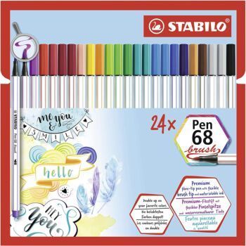 FEUTRE PINCEAU PEN 68 BRUSH EN POCHETTE DE 24 PCS STABILO REF: 568/24-211