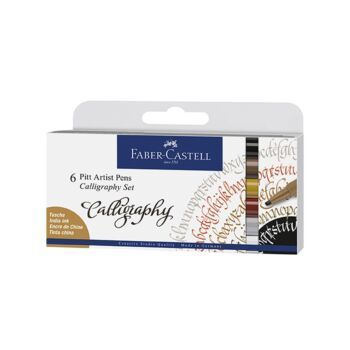 ENSEMBLE PITT ARTIST PEN CALLIGRAPHIE BOITE DE 6 "FABER CASTELL" REF: 167506