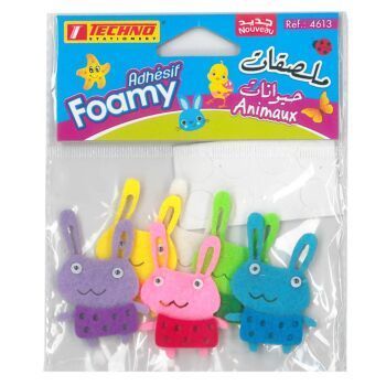 FEUTRINE ADHESIVE EN FORME LAPINS "TECHNO" REF: 4613